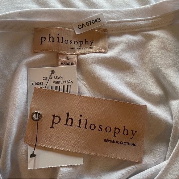 Philosophy NWT white shortsleeve graphic motivational minimal T-shirt size large - Picture 8 of 8